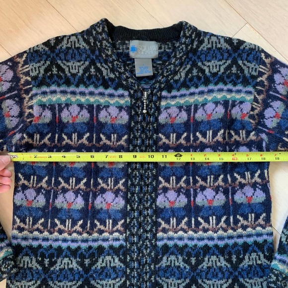 Squaw Valley 80's Vintage Wool Ski Sweater Front Zip Ladies' Medium - Picture 9 of 11